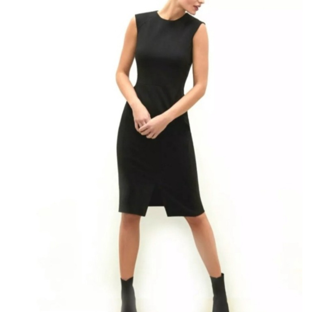 MM Lafleur Black Sleeveless Katie Sheath Dress Size 10 Minimalist Quiet Luxury